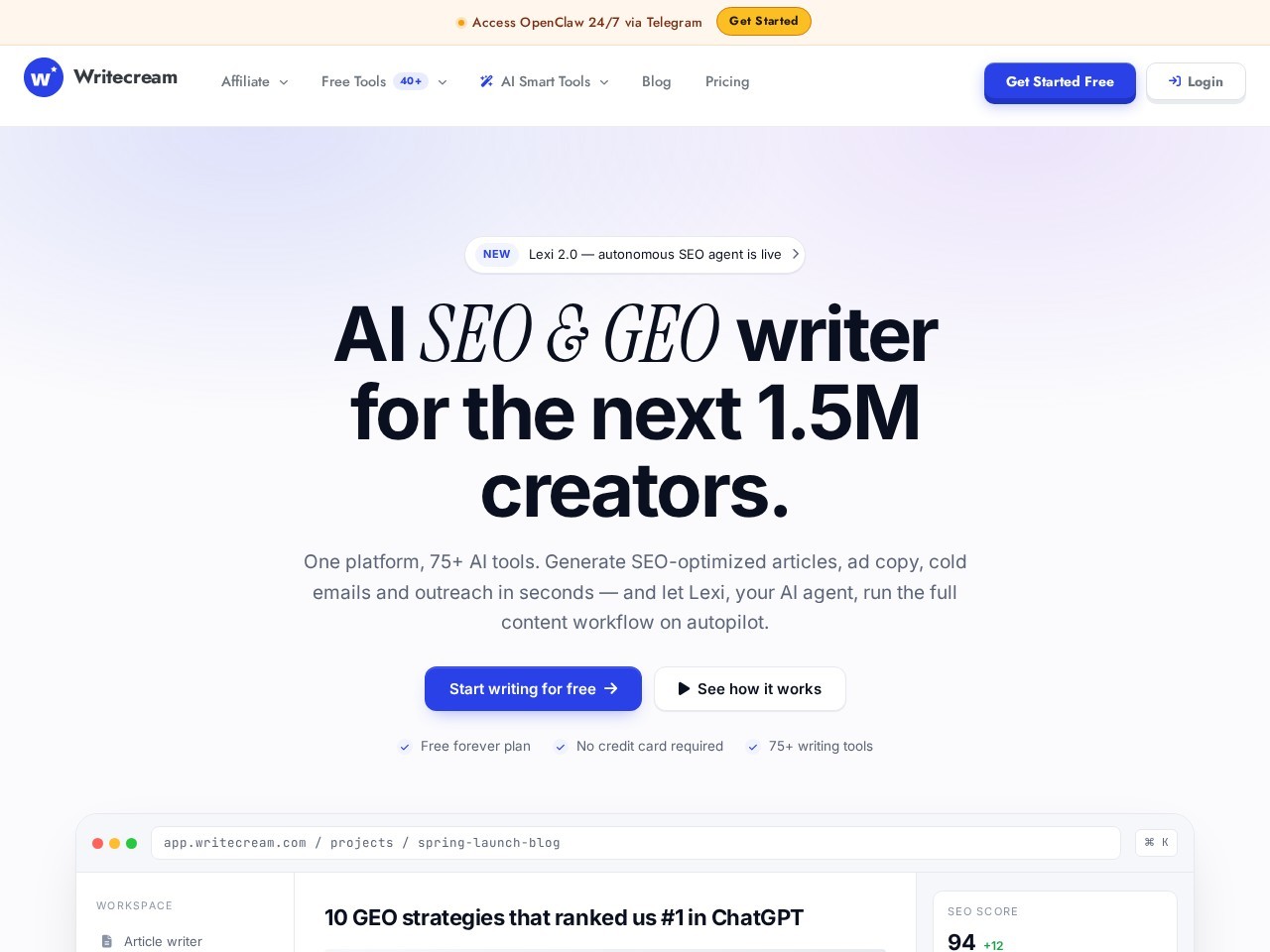 Writecream AI Content Detector