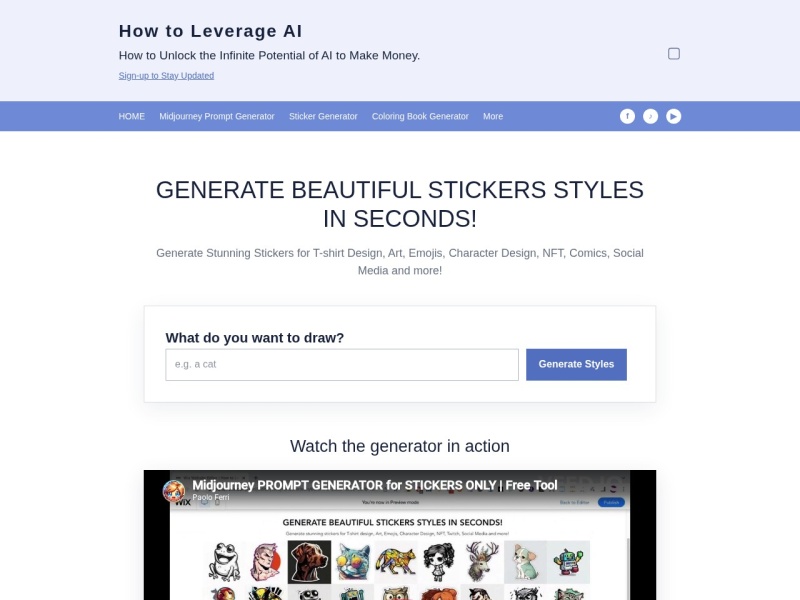 Sticker Prompt Generator